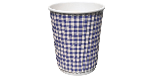 Blue Gingham Groove Cups